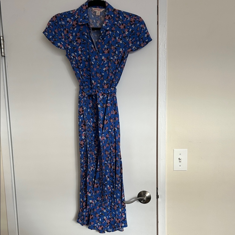 Brooks Brothers Blue Floral Midi Dress